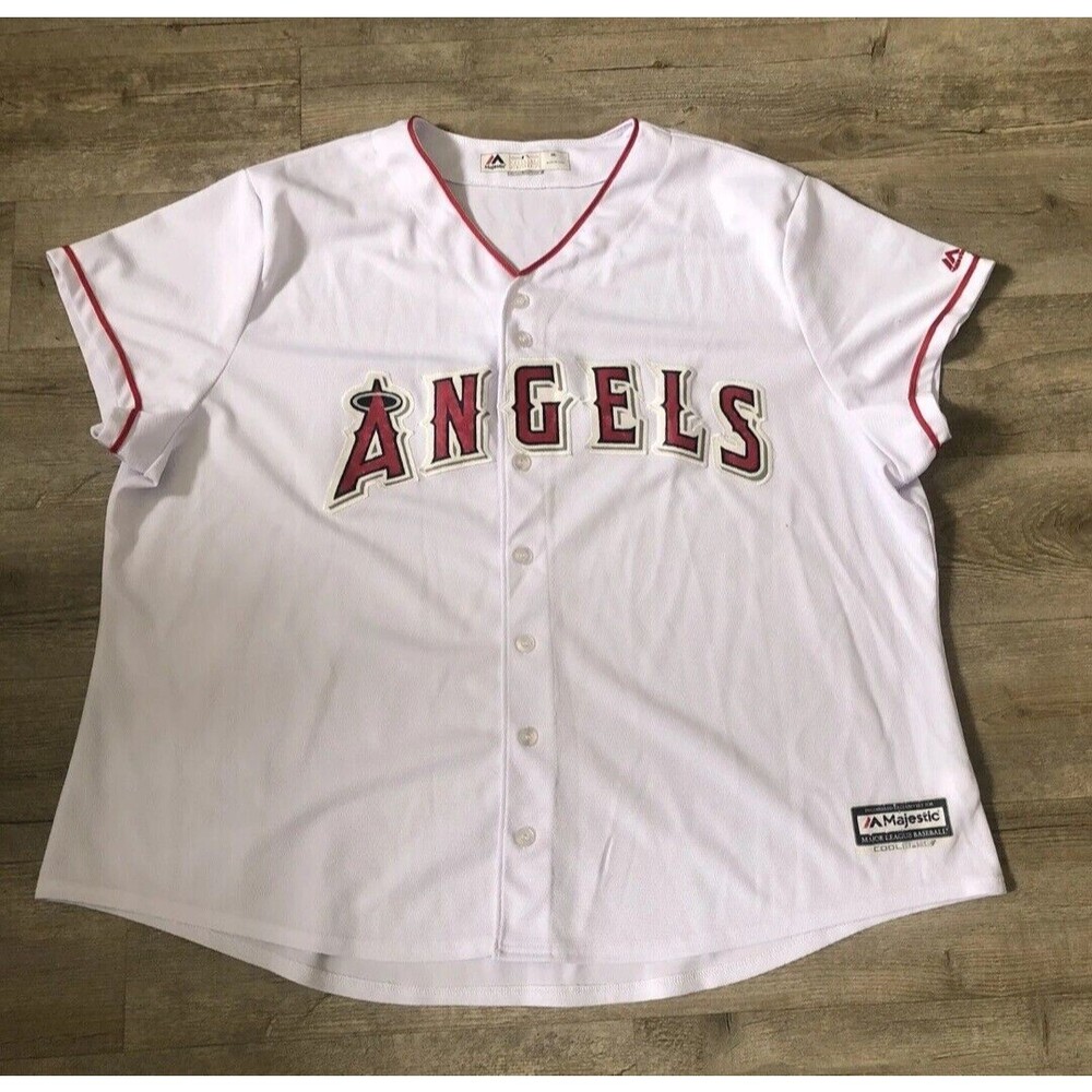 New Majestic MLB Los Angeles Angels White Jersey Size 2XL.